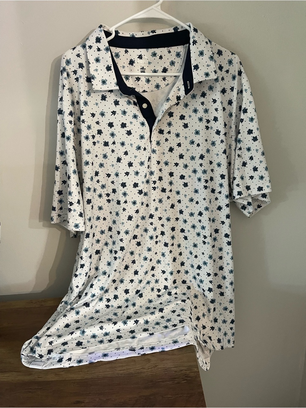 Men White Puma Polo XXL